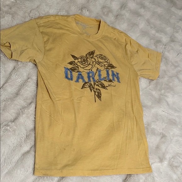 Darling Tops - Darling Yellow Graphic T-Shirt